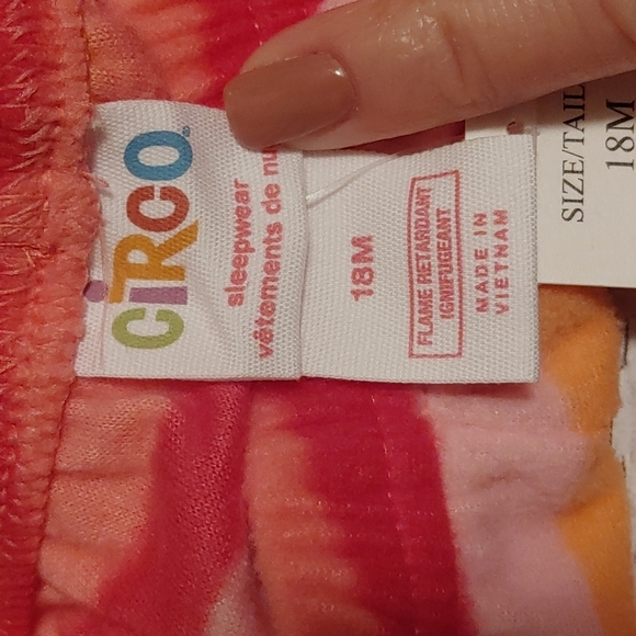 3/$25 CIRCO Target orange pink long sleeves pajamas size 18 months - Picture 7 of 8